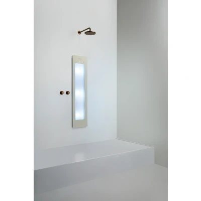 Afbeelding van Sunshower Round Medium Plus infrarood en UV inbouw/opbouw 140x33x12cm Sand White