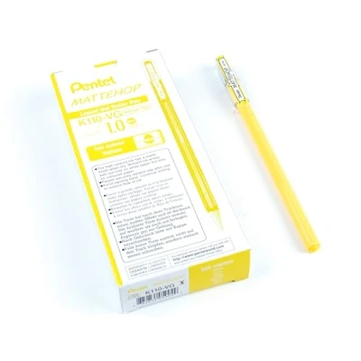 Image de Roller gel encre opaque mate Pentel Mattehop Jaune