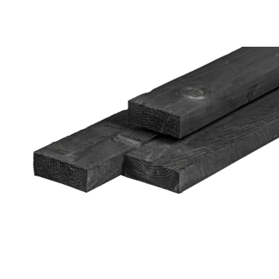 Afbeelding van Ligger Douglas 5x15x400 cm Zwart Geïmpregneerd