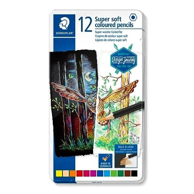 Image de STAEDTLER Crayon de couleur super soft, étui en métal 12