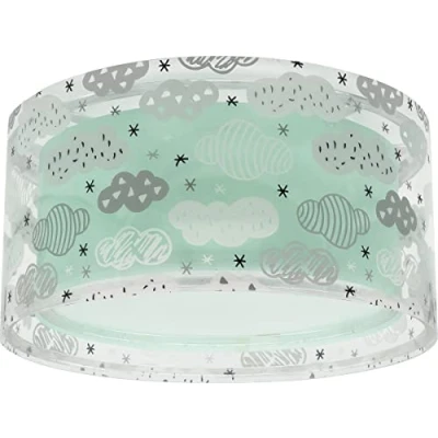 Afbeelding van Dalber plafondlamp voor kinderen, wolken, groen, kroonluchter, kinderkamer,