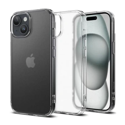 Afbeelding van Ringke beschermhoes compatibel met iPhone 15 [Fusion Mat], transparant, ultradun, robuust, stijf, achterkant, zacht, schokbestendig, voor 15, case, accessoires, mat transparant