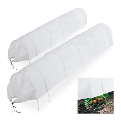 Afbeelding van Relaxdays kweektunnel set van 2 plantentunnel vliesdoek lage tuintunnel met bogen