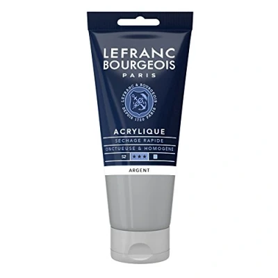Image de Lefranc Bourgeois peinture acrylique argent opaque satin fine 80 ml