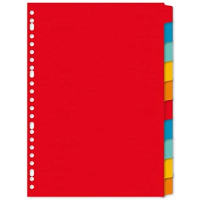 Afbeelding van Kangaro Tabbladen 23 gaats PE410M 10 delig assorti karton 1 set 25 stuks