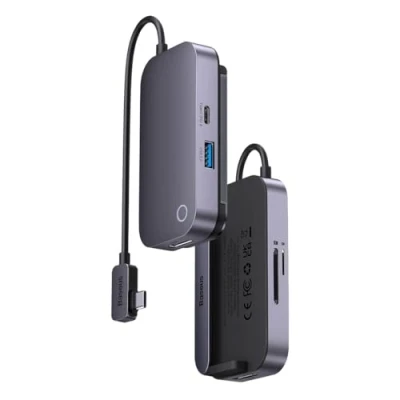 Afbeelding van Baseus USB C naar HDMI 4K@30Hz/USB 3.0/3.5.mm/USB PD 100W/SD TF