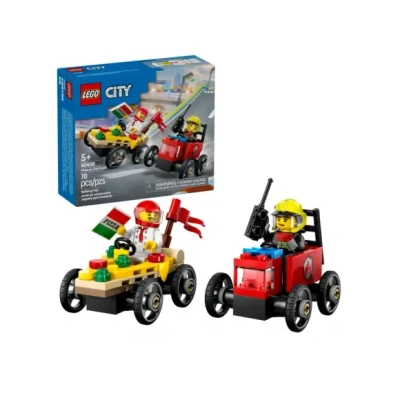 Afbeelding van LEGO City Raceautopakket: pizzabestelwagen vs. brandweerauto 60458