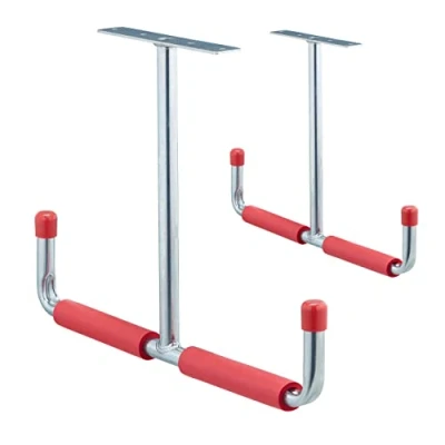 Afbeelding van Relaxdays plafond opbergsysteem garage set van 2 ophangsysteem ophanghaken 25 kg
