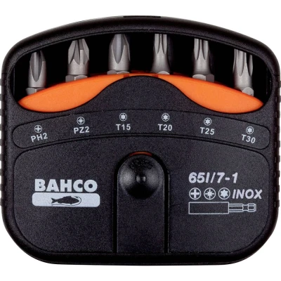 Afbeelding van Bahco 65I/7 1 Bitset 7 delig Kruiskop Phillips, Pozidriv, Buiten zesrond (TX)