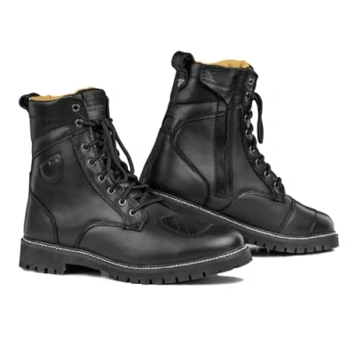 Afbeelding van SHIMA Thomson Lady, Motorlaarzen voor dames, versterkt, bikerschoenen van leer, enkelsteun, antislipzool, (zwart, 37)