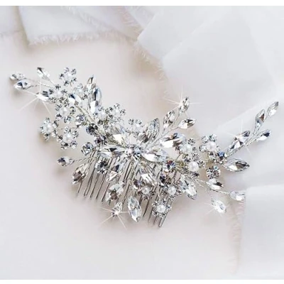 Afbeelding van Unicra Kristallen bruidshaarkam Haaraccessoires met strass voor dames