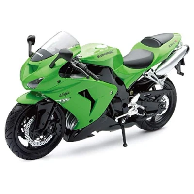 Afbeelding van newray New Ray 42443 A Moto Kawasaki ZX 10 R/Honda CBR, miniatuurvoertuig, schaal 1:12, groen/zwart