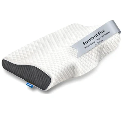 Afbeelding van Derila kussensloop van traagschuim, ontworpen om je kussen te houden snurken verlichten, bedekt en beschermd met deze schone witte