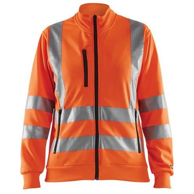 Image de Sweat zippé haute visibilité femme orange fluorescent