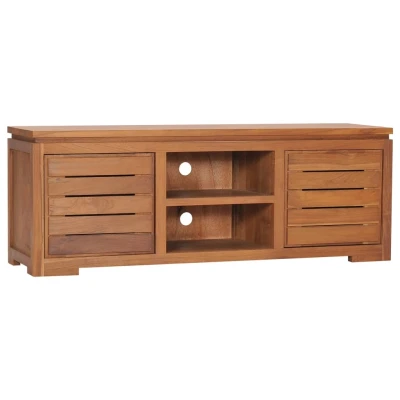 Afbeelding van Tv meubel 110x30x40 cm massief teakhout