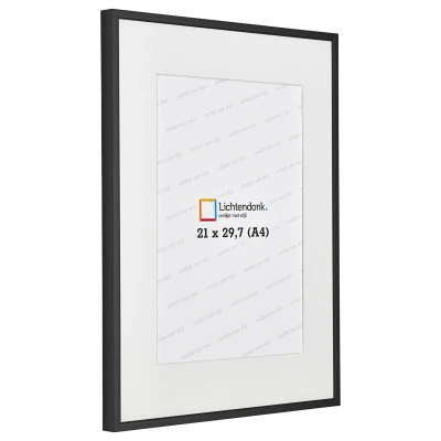 Afbeelding van Wissellijst Met Passepartout Aluminium Zwart 21 x 29.7 cm
