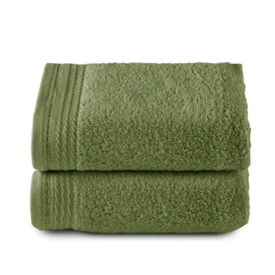 Afbeelding van RIZO Top Towel Set van 2 badhanddoeken, 100% gekamd katoen, 600 g/m², afmetingen 100 x 50 cm, blad
