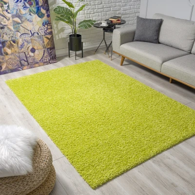 Afbeelding van Shaggy Vloerkleed Groen Hoogpolig 60x110 cm