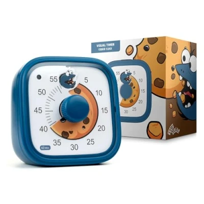 Afbeelding van Visuele timer voor kinderen, cookie monster, tijdmanagementtool, 60 minuten countdown, bevordert concentratie en productiviteit, school, spelen, leren,