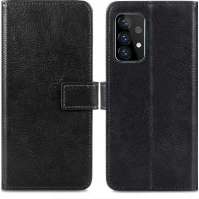 Afbeelding van iMoshion Hoesje Geschikt voor Samsung Galaxy A52 (4G) / A52s (5G) Met Pasjeshouder Luxe Bookcase Zwart