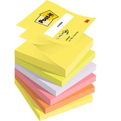 Image de 3m Post It Repositionnable Z note 76x76mm 100f Lot De 6 Blocs