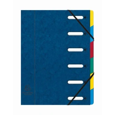 Afbeelding van Exacompta Ref. 5306E 1 sorteermap HARMONIKA met elastieken en uitgesneden vensters omslag van glanzend karton uittrekbare achterkant 6 vakken voor A4 afmetingen 24,5 x 32cm