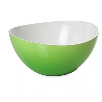 Afbeelding van Omada Design Salade Bowl 108 fl OZ (3.2 Lt), tweekleurig onbreekbaar kunststof, 100% Made in Italy, vaatwasmachinebestendig, 10,25 x h 12,7 cm (26 26 12,5 cm), Trendy lijn, groen.