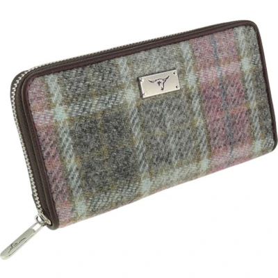 Afbeelding van Dames Portemonnee Staffa Zacht Roze Buchanan Harris Tweed muntvak met rits Glen Appin of Scotl