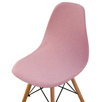 Afbeelding van Highdi Set van 1/2/4/6 Fluwelen Scandinavische jacquard, effen kleur hoezen voor eetkamerstoelen, stoelen zonder leuning de keuken, woonkamer, kantoor (roze, 2 stuks)