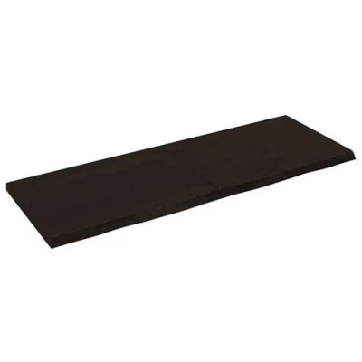 Afbeelding van Wandschap 140x50x4 cm behandeld massief eikenhout donkergrijs