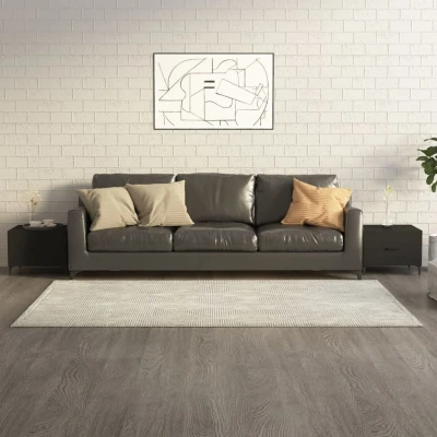 Afbeelding van Salontafel 2 st met metalen poten 50x50x40 cm zwart
