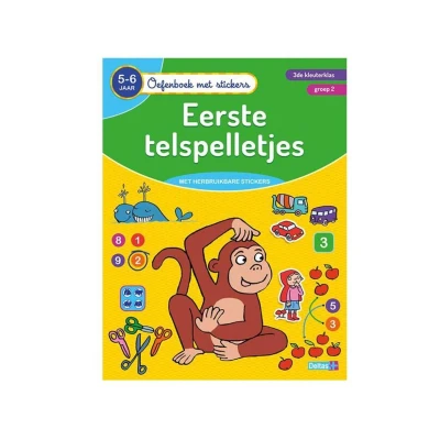 Afbeelding van Deltas Oefenboek met Stickers Eerste Telspelletjes (5 6 jaar)