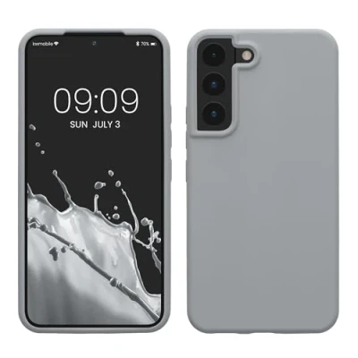 Afbeelding van kwmobile telefoonhoesje geschikt voor Samsung Galaxy S22 Hoesje met siliconen coating Smartphone case in grijs