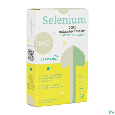 Afbeelding van Cressana selenium mosterdzaad BIO 30 vegan capsules 100% in natuurlijke matrix van Met Chlorella Waterkers