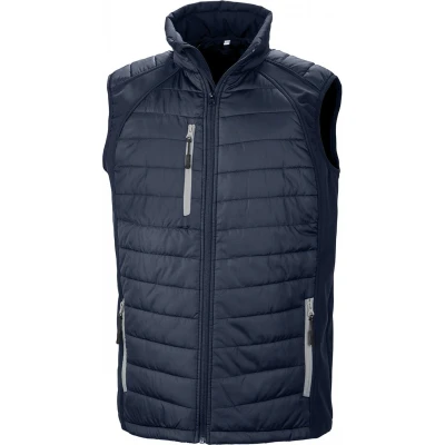 Afbeelding van Result Black compass gewatteerde softshell bodywarmer R238X Navy / Grey