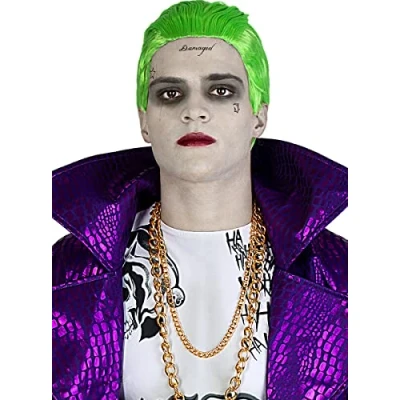 Afbeelding van FUNIDELIA Joker pruik Suicide Squad voor mannen Groen