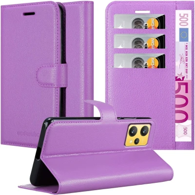 Afbeelding van Cadorabo Hoesje geschikt voor Realme 9 4G / PRO+ in MANGAAN PAARS Beschermhoes met magnetische sluiting, standfunctie en kaartvakje Book Case Cover Etui
