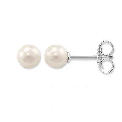 Afbeelding van Thomas Sabo H1431 028 14 Oorbellen van 925 sterling zilver met zoetwaterparel, wit, Metaal, Parel