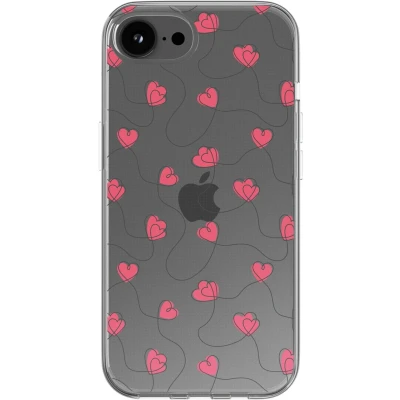 Afbeelding van imoshion hoesje Geschikt voor iPhone 16e Design Dusty Rose Connected Hearts