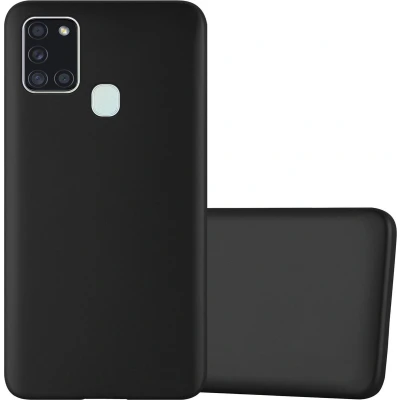 Afbeelding van Cadorabo Hoesje geschikt voor Samsung Galaxy A21s in METALLIC ZWART Beschermhoes gemaakt van flexibel TPU silicone Case Cover