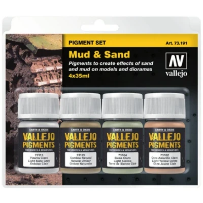 Afbeelding van Vallejo Pigment Set Mud &amp; Sand (4)