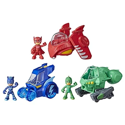Afbeelding van PJ Masks Store F2119 Voorschoolse speelgoed, combineer Jet 3 in 1, speelgoedset met voertuigen en actiefiguren, kinderen vanaf jaar, meerkleurig