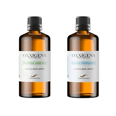 Afbeelding van Oxxigena Neutrale basisset, 1 l, met zuivere vloeibare plantaardige glycerine ≥ 99,5% (500 ml) + zuiver vloeibaar propyleenglycol ml), 50 VG/50 PG, 100% Made in Italy, farmaceutische zuiverheid