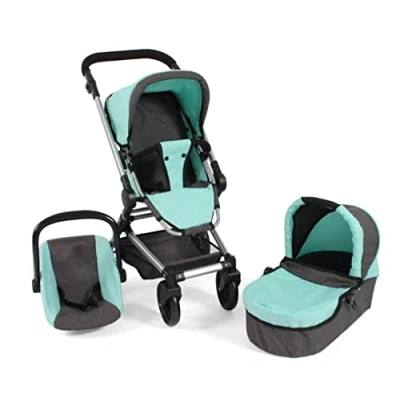 Afbeelding van Bayer Chic 2000 Combi poppenwagen Fides 3 in 1 Antraciet Mint
