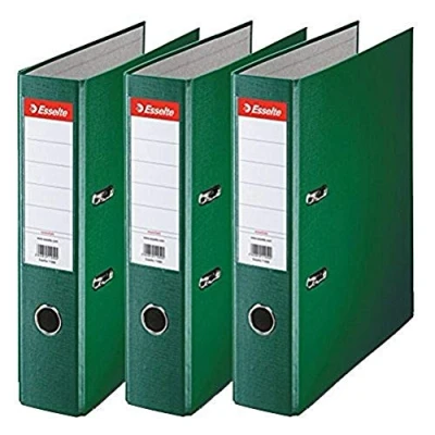Afbeelding van Esselte, Essentials, 624297 ordner, met hefboom, donkergroen, achterkant 50 mm, A4, PP, 3 stuks