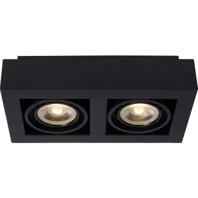 Afbeelding van Lucide ZEFIX Plafondspot LED Dim to warm GU10 (ES111) 2x12W 2200K/3000K Zwart