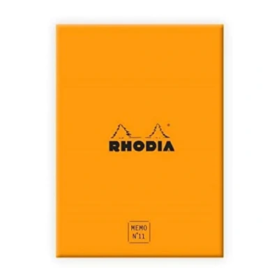 Afbeelding van RHODIA 194049C notitieblok nr. 11 oranje A7 8,5 x 11,5 cm 5/5 (kleine ruit) 240 vellen 80 g/m praktisch en compact Rhodiatime collectie