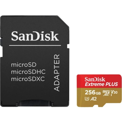 Afbeelding van SANDISK CARDS Extreme Plus MICROSDXC 256 GB SD adapter 200 MB/S 140 A2 C10 V