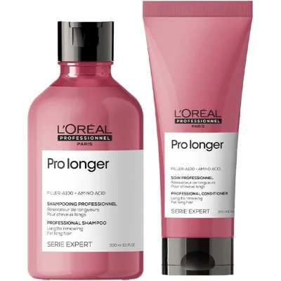 Afbeelding van L&#039;Oréal Serie Expert Pro Longer Shampoo 300ml + Conditioner 200ml bundel/set/pakket Haibu by Kapperskorting.com