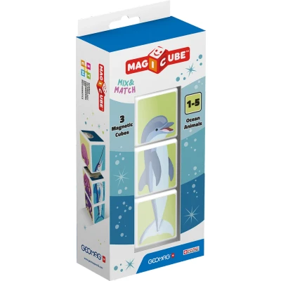 Afbeelding van Geomag MagiCube 113 Ocean Animals magnetische constructies en educatieve spellen, 3 kubussen
